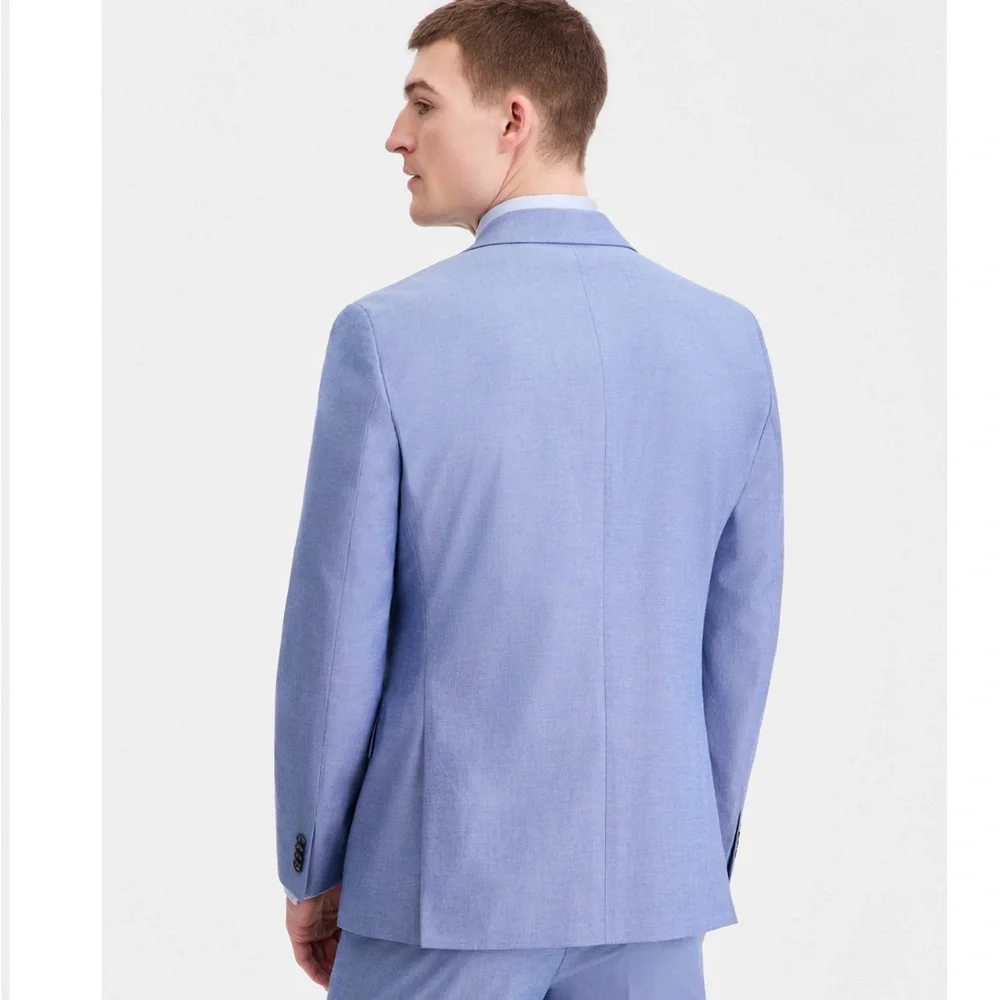 Tommy Hilfiger TH Flex Cotton Men's Suit- Sky blue - Picture 4 of 6